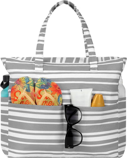 Bolso de playa impermeable Ortekor con cremallera y diseño a prueba de arena | Gran capacidad para viajes y gimnasio