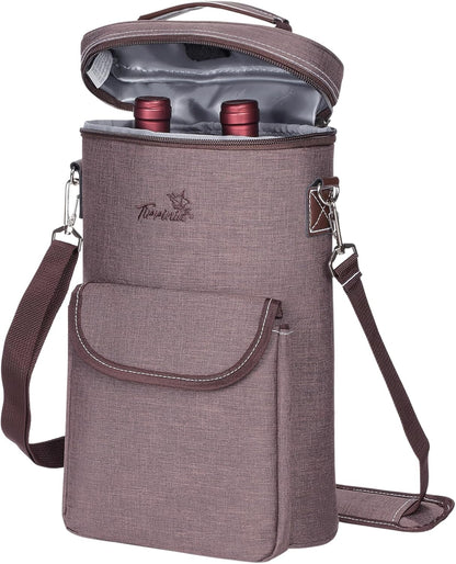 Bolsa térmica para vino con diseño acolchado | Enfriador a prueba de fugas para viajes y fiestas
