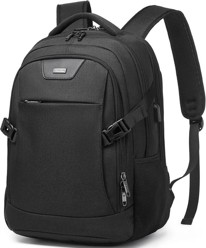 Travel Backpack with USB Charging Port for Laptops up to 17 Inches | Water-Resistant Daypack with Anti-Theft Pocket for Business Work School