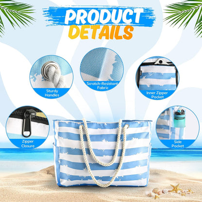 Escapada Costera | Bolso de playa grande e impermeable con diseño a prueba de arena | Tote versátil para aventuras familiares al aire libre