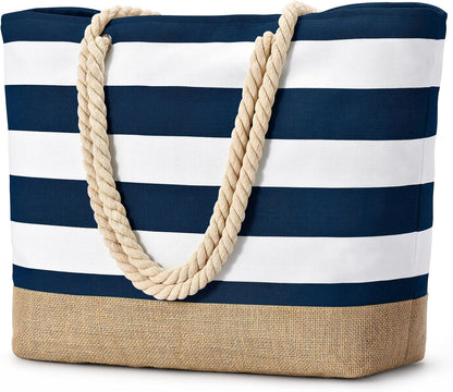 Bolso de playa grande de lona Ortekor con diseño impermeable | Esencial de viaje elegante y resistente a la arena para la diversión del verano
