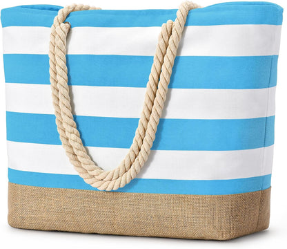 Bolso de playa grande de lona Ortekor con diseño impermeable | Esencial de viaje elegante y resistente a la arena para la diversión del verano