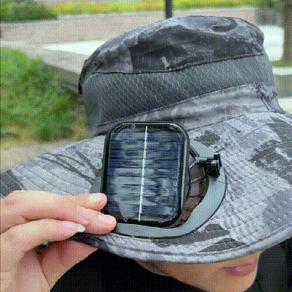Solar Breeze | Solar Powered Fan Hat with Adjustable Size & Dual Power Design | Stay Cool Outdoors
