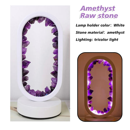 Amethyst Crystal Accent Lamp 8 Inch Purple Glow for Nightstands Meditation Rooms Yoga Spaces Handcrafted Gemstone Light E14 Socket 10W Max B