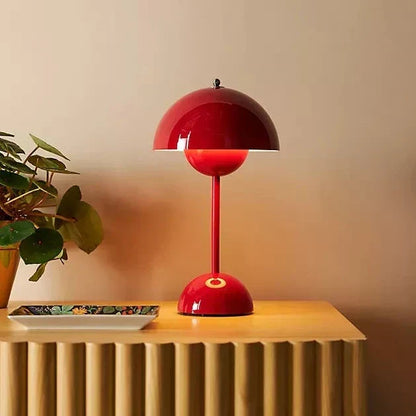 Portable Rechargeable LED Mushroom Lamp — Cordless Nightstand Light with 2000mAh Battery, Warm 3000K Glow for Bedroom, Living Room & Home Of