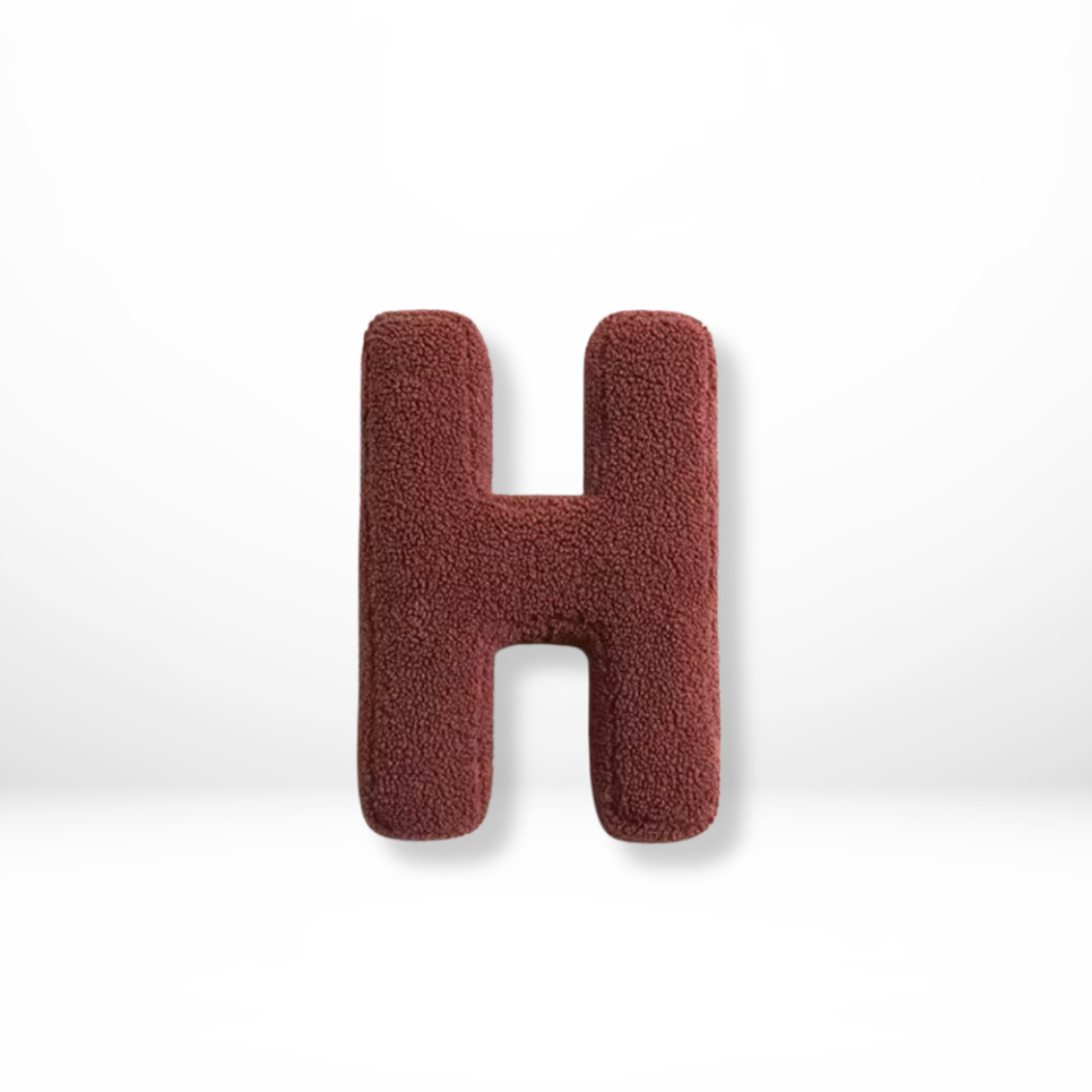 Letter-Shaped Velvet Throw Pillow — Personalized Initial Cushion for Couch, Bed & Nursery Décor