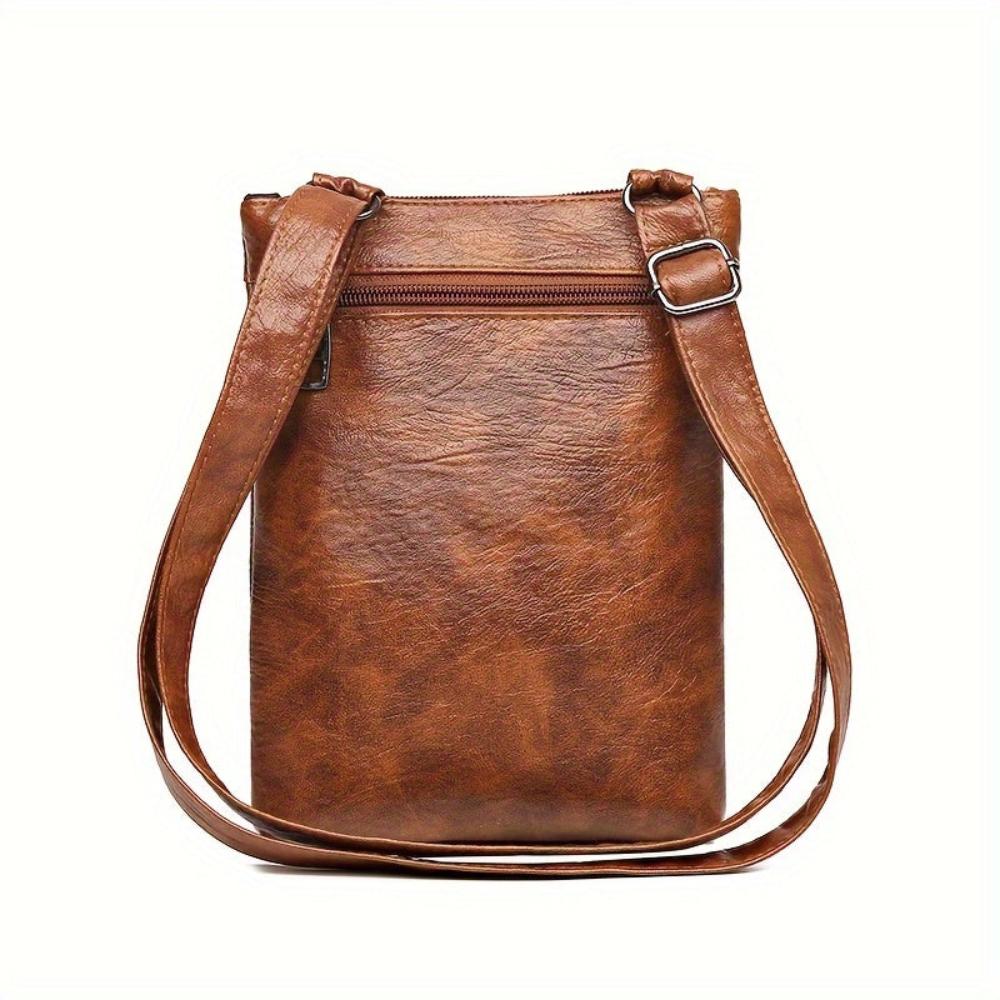 Retro Crossbody Purse – Compact Vegan Leather Shoulder Bag with Adjustable Strap for Women – Everyday Organizer Handbag