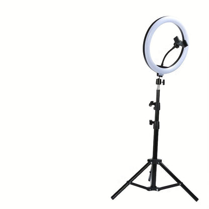 Circular Studio Light with Extendable Stand & Device Mount for Video Recording, Photography & Live Streaming