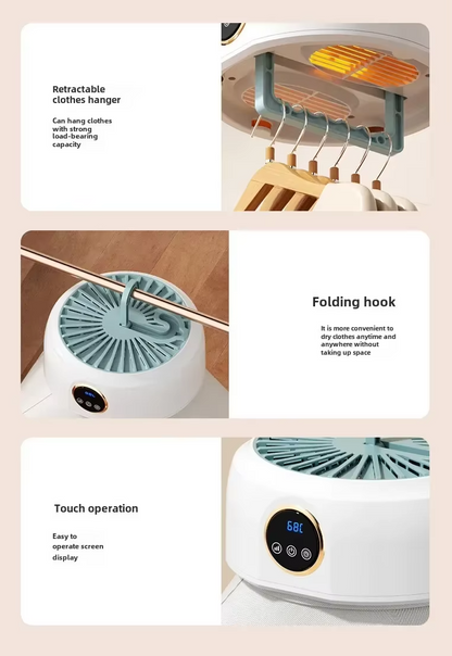 Compact Electric Clothes Dryer with Quick Dry Technology | Foldable Design for Space-Saving Convenience