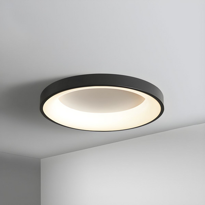 Round LED Overhead Fixture for Bedroom & Hallway – Ultra-Slim Iron & Acrylic Disc – Dimmable Options for Living Room & Entryway