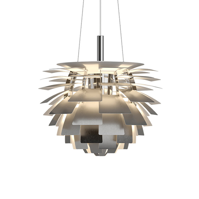 Layered Metal Fixture 19 in Wide Warm White E27 Socket Adjustable Height Kitchen Island Dining Room Cord Suspended Overhead Lighting Texture