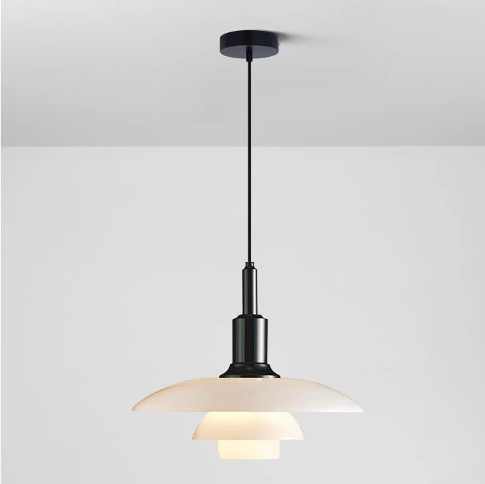 Glass Globe Ceiling Light 11-Inch White Shade Adjustable Hanging Fixture E27 Socket for Kitchen Dining Room Bedroom Modern Minimalist Scandi