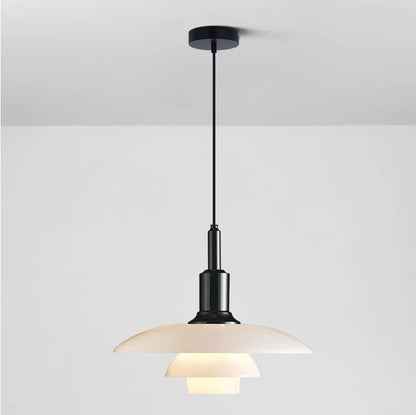 Glass Globe Ceiling Light 11-Inch White Shade Adjustable Hanging Fixture E27 Socket for Kitchen Dining Room Bedroom Modern Minimalist Scandi