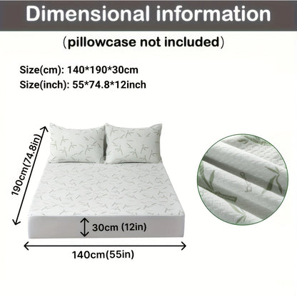 Bamboo Fiber Bed Topper with Deep Pocket Fit Ventilated Jersey Knit Layer for Temperature Control Twin Full Queen King All Season Sleep Surf