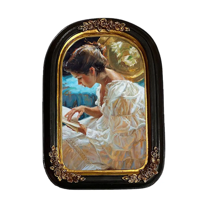 Vintage Resin Picture Frame for Home Display – Ornate Antique-Style Photo Holder for Living Room & Bedroom Décor