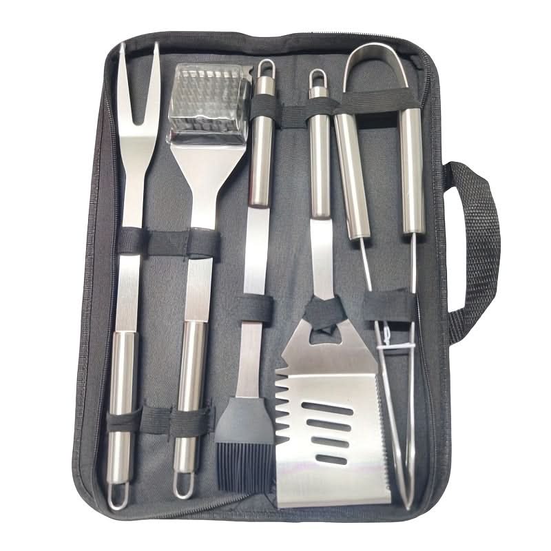 GRILLMASTER – Juego de herramientas para barbacoa de acero inoxidable con estuche de transporte