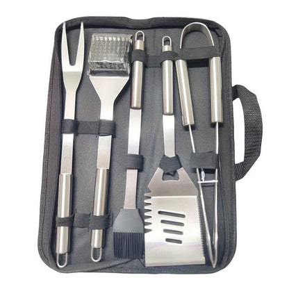 GRILLMASTER – Juego de herramientas para barbacoa de acero inoxidable con estuche de transporte