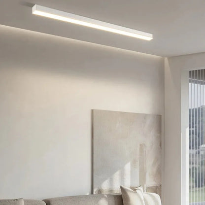 Linear LED Flush Mount Light 47-Inch Contemporary Aluminum Fixture Bedroom Hallway Kitchen Bar Overhead Lighting Slim Profile Low Profile Bl