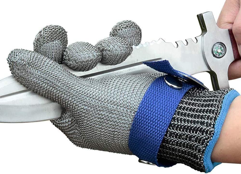 Cut-Resistant Stainless Steel Mesh Safety Glove for Kitchen, Oyster Shucking, Fishing & Food Prep