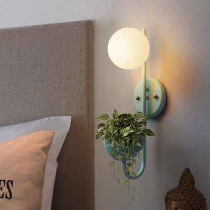 Glass Shade Sconce Light Iron 9 in Wide for Bedroom Bedside Reading Hallway Accent Hardwired Fixture Industrial Modern Minimalist Decor