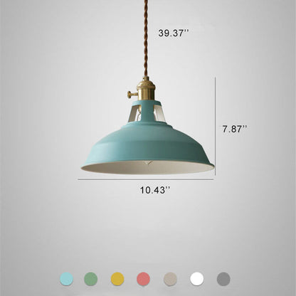Metal Shade Hanging Lamp E26 Socket Adjustable Height Iron Fixture for Kitchen Island Dining Table Bar Counter Restaurant Café Living Room