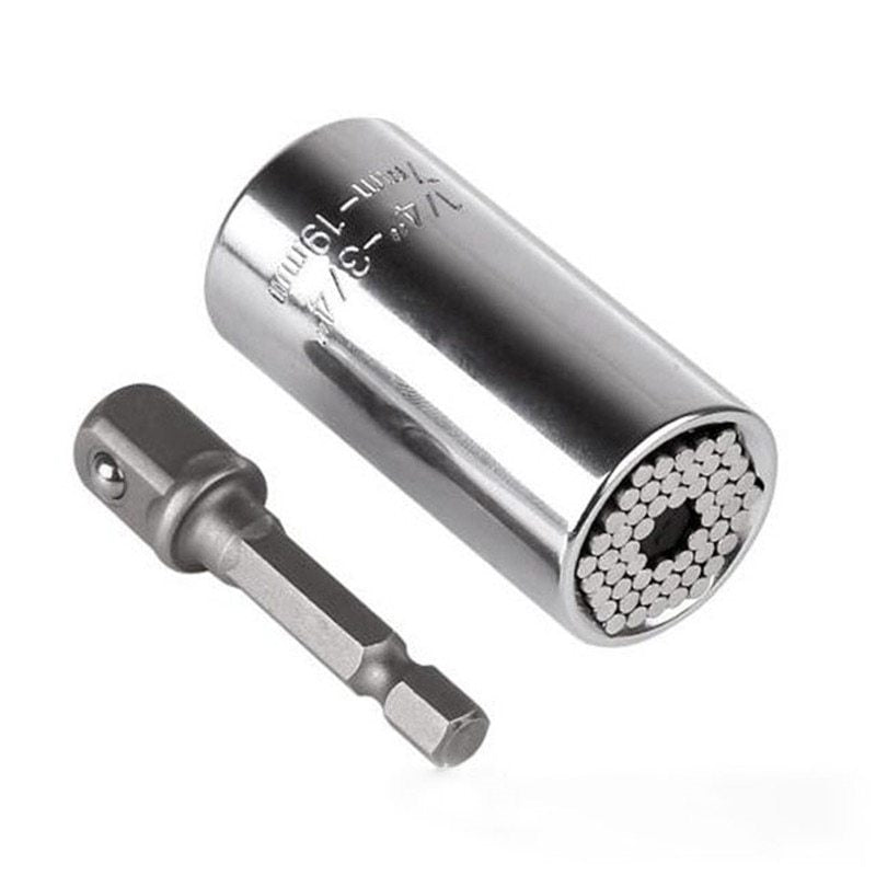 Multi-Purpose Adjustable Socket Grip Tool with Self-Conforming Pins for Nuts, Bolts & Fasteners in Any Size or Shape