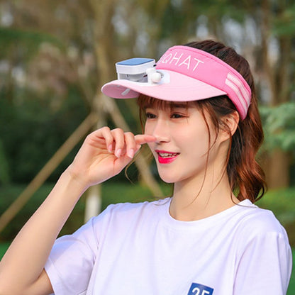 Sun Visor Hat with Solar Fan, Rechargeable Cooling Hat for Outdoor Activities, Adjustable Fan Hat for Summer Hiking