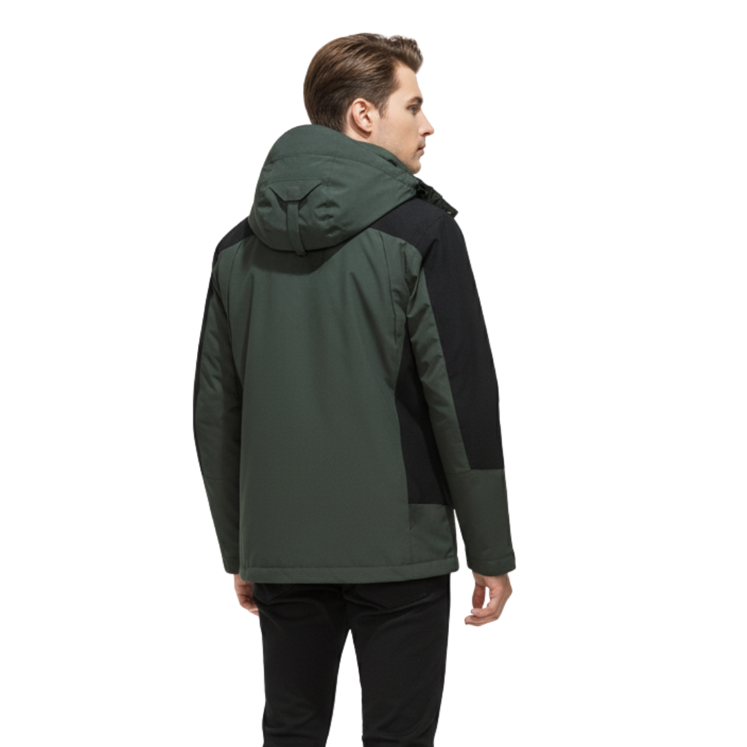 Men's Windproof Rain Shell Jacket with Removable Hood for Hiking, Camping & Outdoor Adventures – Waterproof Lightweight Expedition Coat