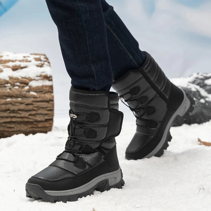 Women's Insulated Waterproof Winter Boots with Hook-and-Loop Closure for Snow & Ice