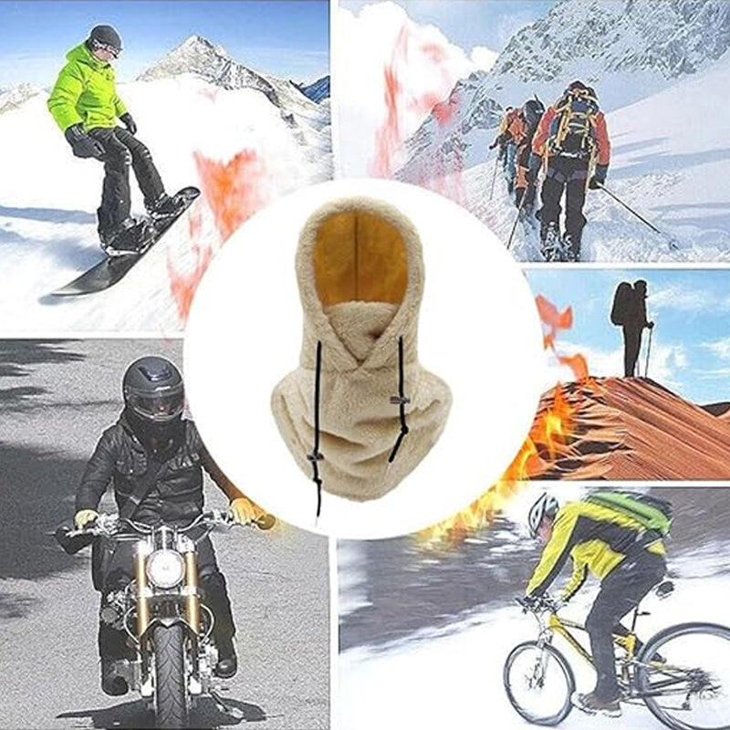 Fleece Balaclava Ski Mask Full Face Winter Hood Windproof Adjustable Neck Warmer for Skiing Snowboarding Hiking Motorcycling