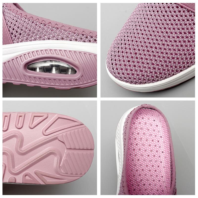 Cushioned Slip-On Sneakers with Arch Support for All-Day Walking Comfort Women's Breathable Mesh Athletic Shoes