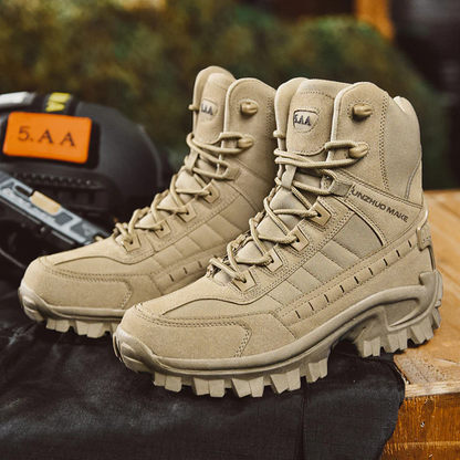 Men's Insulated Winter Tactical Boots with Non-Slip Sole for Hiking & Work – High Ankle Lace-Up Outdoor Combat Boots for Cold Weather