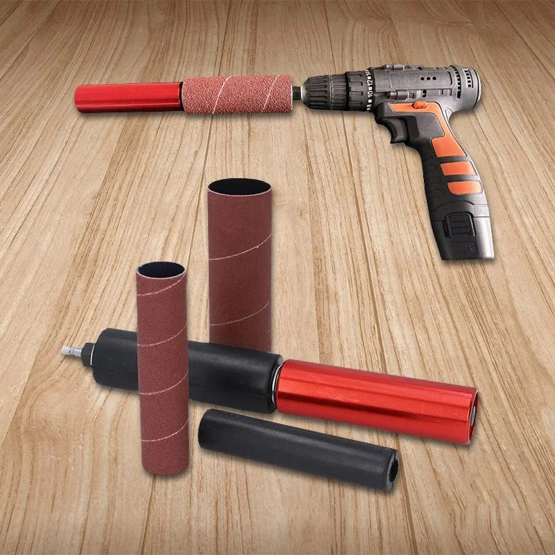 Drum Sander Adapter Kit for Drill - Multi-Surface Spindle Sanding and Polishing Tool with 10 Sandpaper Sleeves for Wood Metal Plastic - Work