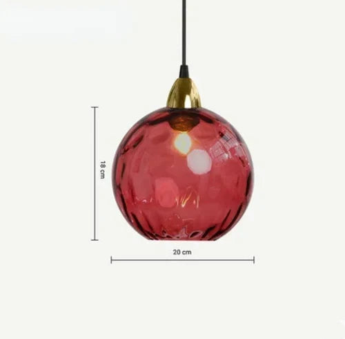 Glass Globe Pendant Light Fixture with Adjustable Cord for Dining Room Kitchen Island Bedroom