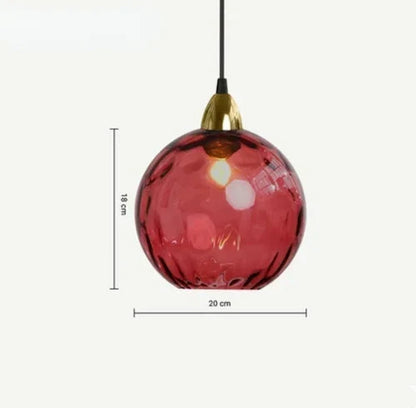 Glass Globe Pendant Light Fixture with Adjustable Cord for Dining Room Kitchen Island Bedroom