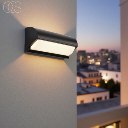Outdoor LED Wall Light 20W Waterproof Fixture Black 9.8 Inch for Patio Entryway Garden Path Stairway IP65 Rated 960 Lumens Warm Glow