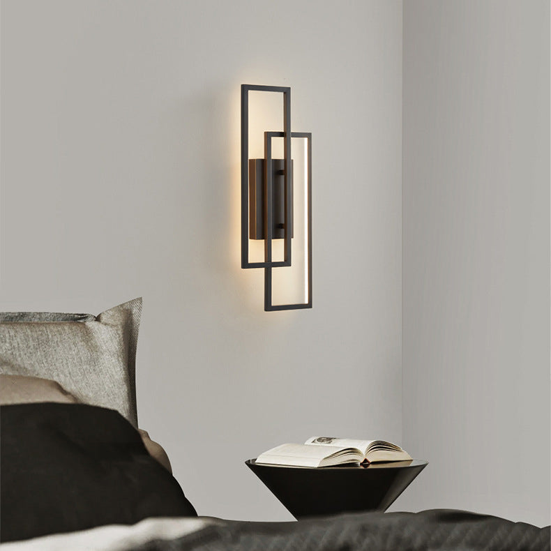 Modern Linear LED Wall Sconce 16 in Matte Black Aluminum for Hallways Bedrooms Living Rooms 3000K Warm Accent Light