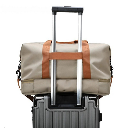Weekend Duffel Bag with Shoe Compartment & Wet-Dry Separation for Gym Travel