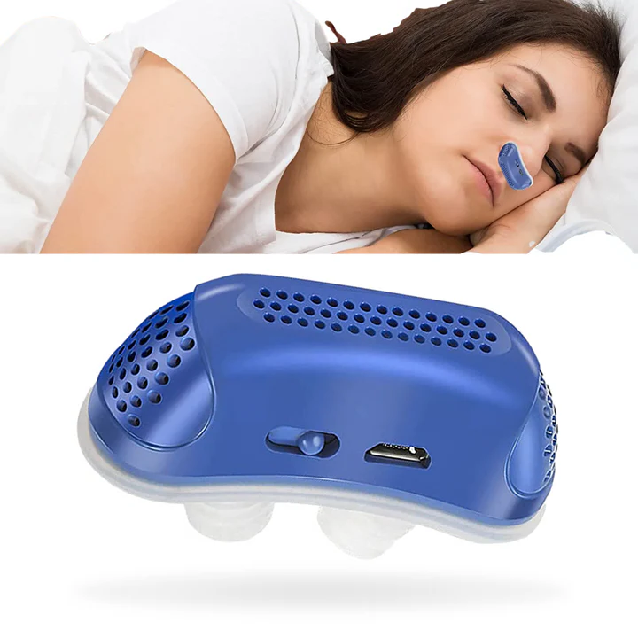 Portable Micro Anti-Snore Sleep Aid Device | USB Rechargeable Nasal Airway Support | Quiet Mask-Free CPAP Alternative for Travel & Home