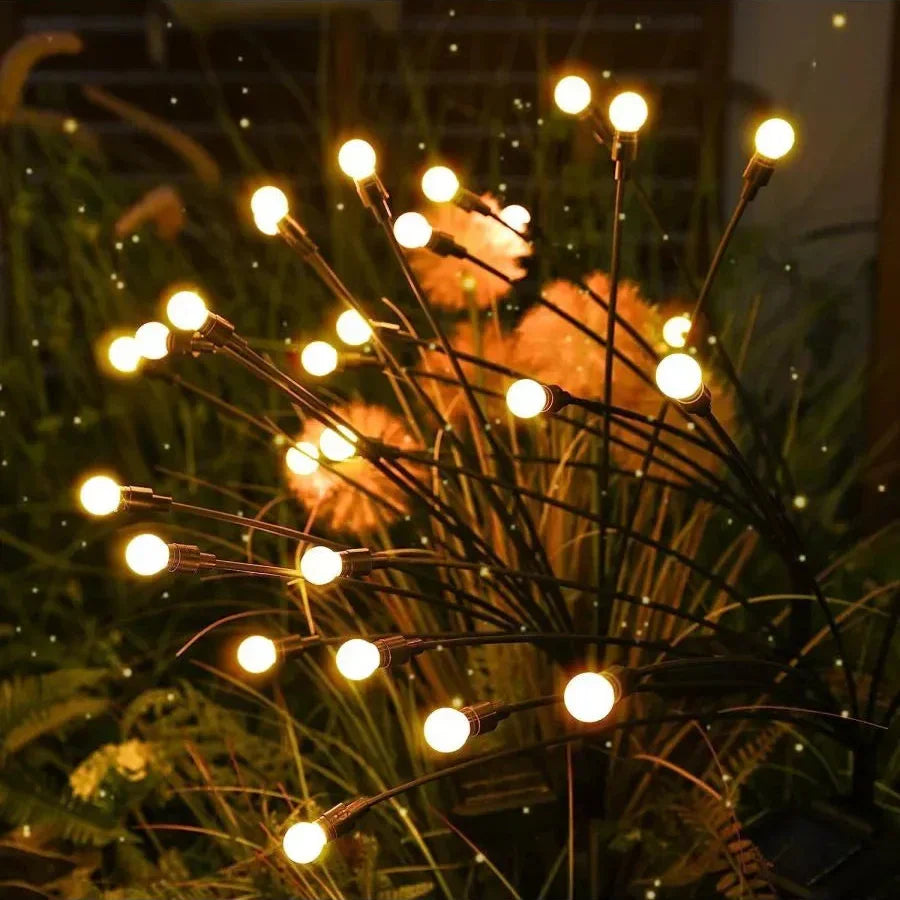 Solar Firefly Stake Light Bendable Branch Design 13 in Tall Outdoor Path Illumination Yard Accent Warm Glow LED No Wiring Dusk-to-Dawn Senso