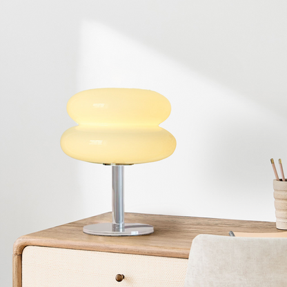 Frosted Glass Accent Lamp 10 Inch Sphere Bedside Light with Metal Base for Nightstand Reading Office Desktop Illumination