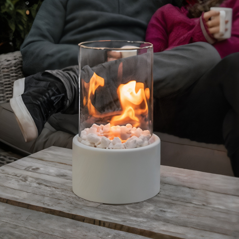 Tabletop Oil Lamp with Glass Chimney – Real Flame Ambient Lighting for Dinner Parties, Patios & Home Decor