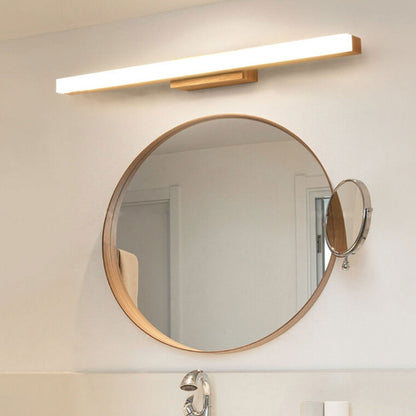 Linear LED Sconce 16W 32-Inch Wood & Acrylic for Vanity Bedroom Hallway Home Office Task Ambient Lighting Modern Hardwired Fixture Low-Profi