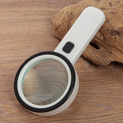 Illuminated Desktop Magnifier with 30X Magnification and 12 LED Lights for Reading Small Print, Labels, Books, Maps, Coins, Jewelry, Hobbies