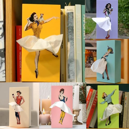 Vintage Tissue Box Cover Decorative Holder for Living Room Bedroom Bathroom Office Retro Style Resin Dispenser
