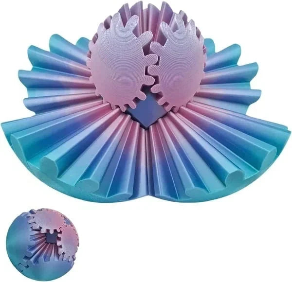 3D Printed Interlocking Gear Sphere Fidget Toy Desktop Stress Relief Ball Mechanical Puzzle for Focus & Anxiety
