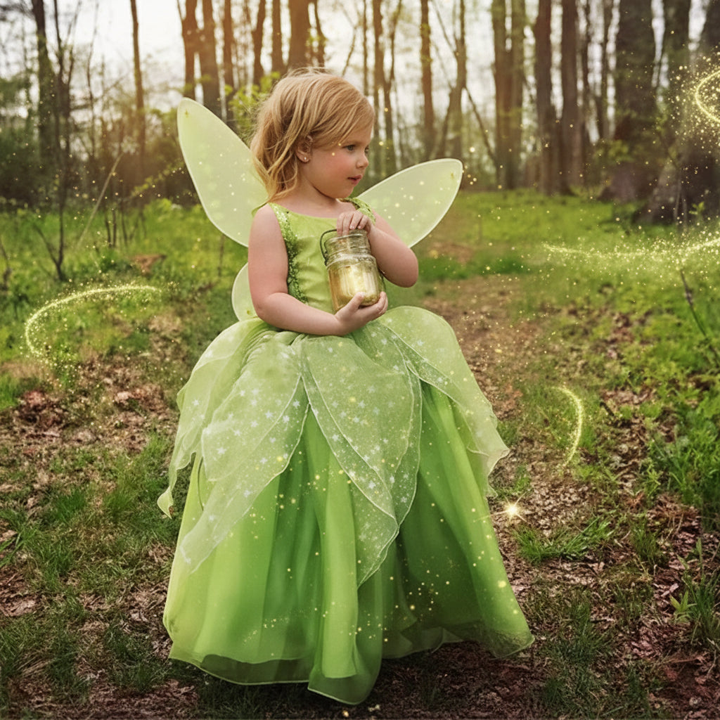 Encantador conjunto de disfraz de princesa de hadas para niñas con accesorios | Vestuario mágico para Halloween y eventos especiales