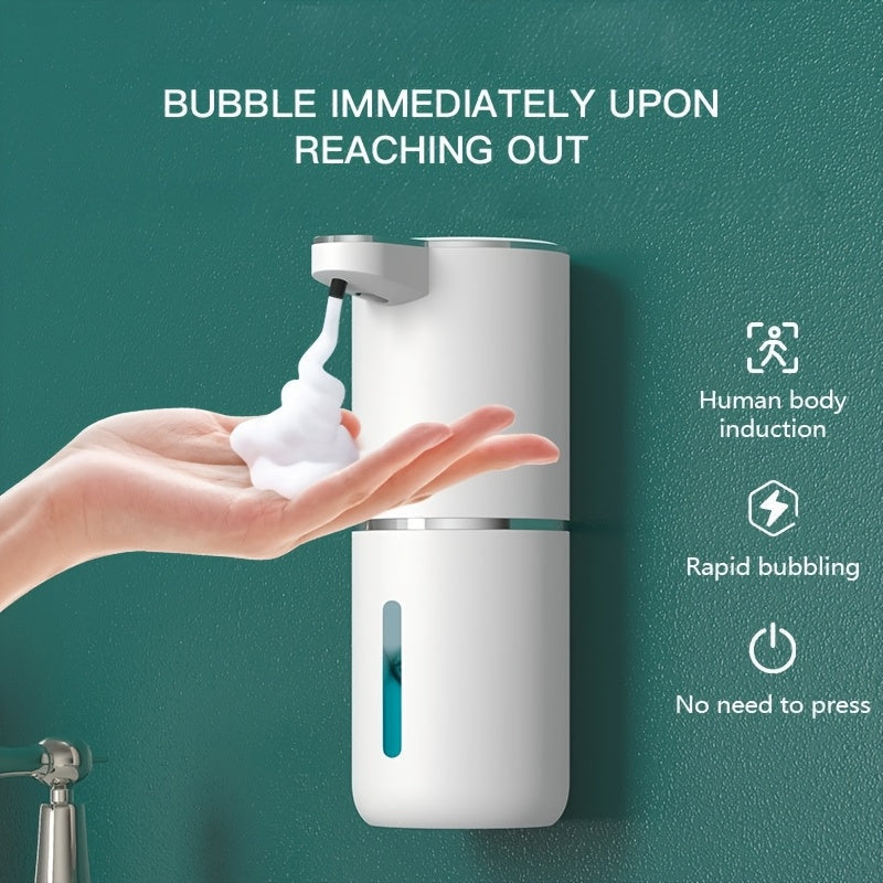 USB Rechargeable Hands-Free Foam Dispenser with Motion Sensor for Sink Counter Kitchen Bath | 13 fl oz Wall-Mount Hygiene Station for Modern