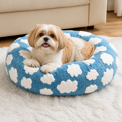 Ortekor Chew-Resistant Cotton & Anti-Slip Donut Dog Bed