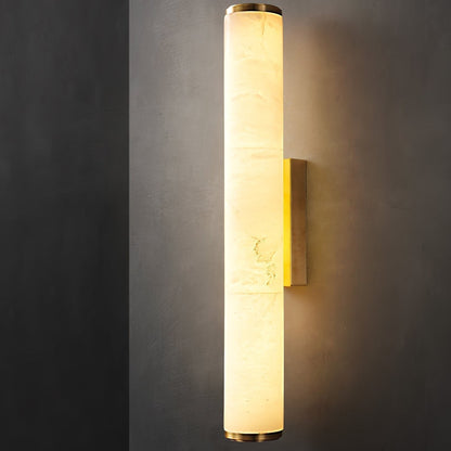 Vertical Stone & Metal Sconce with Soft LED Glow for Bedrooms, Hallways, and Living Rooms – Uplight Design to 31 Inches